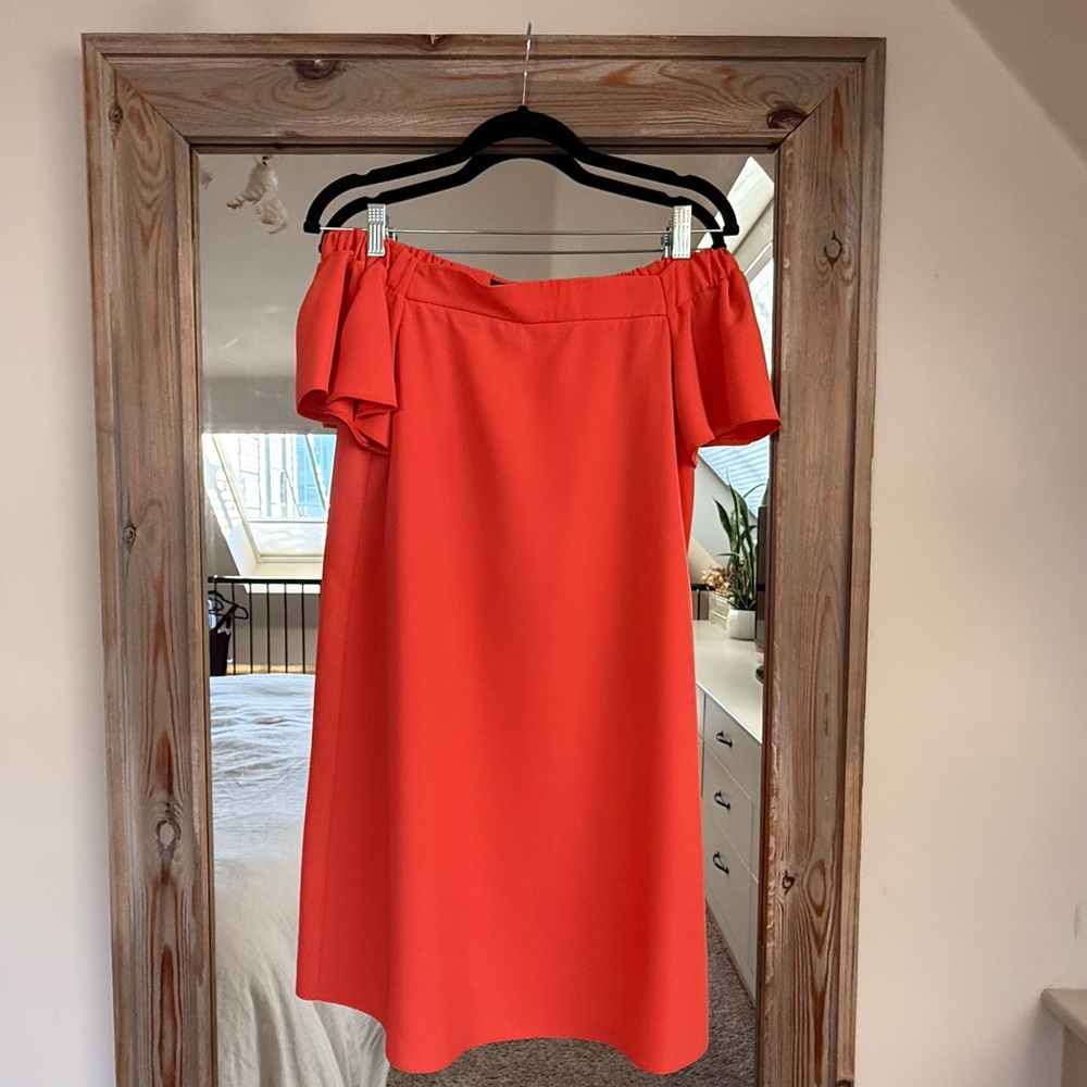 Topshop Off the Shoulder Trapeze Dress